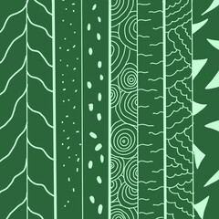 Ethnic border. Geometric elements. Abstract folklore ornament. Striped pattern in Aztec style. Figure tribal embroidery.