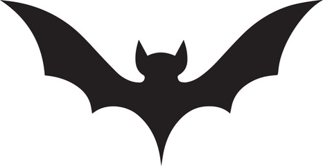 Obraz premium bat logo design icon silhouette style flat and minimal vector art illustration on a white background. 