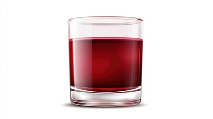Red liquid in a short glass