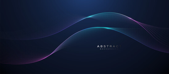 Abstract Neon Gradient Lines on Dark Background