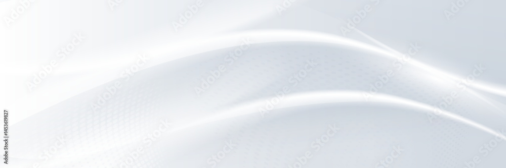 Poster White Abstract Wavy Background with Subtle Dotted Pattern