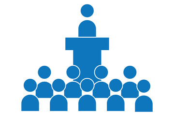 stickman at conference, man icon, office meeting, stick figure people icon . 