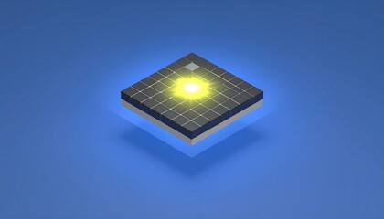 Bright light emission from a grid structure digital environment 3d visualization conceptual art