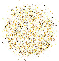 Abstract golden stipple spray circle, dissolving points, dotted glitters texture. Ideal for graphic design and technology concepts, the image showcases simplicity and precision in a modern style.