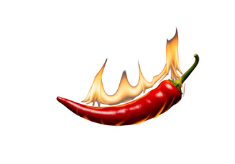 Fiery Red Chili Pepper on Black Background A Spicy Image on transparent background
