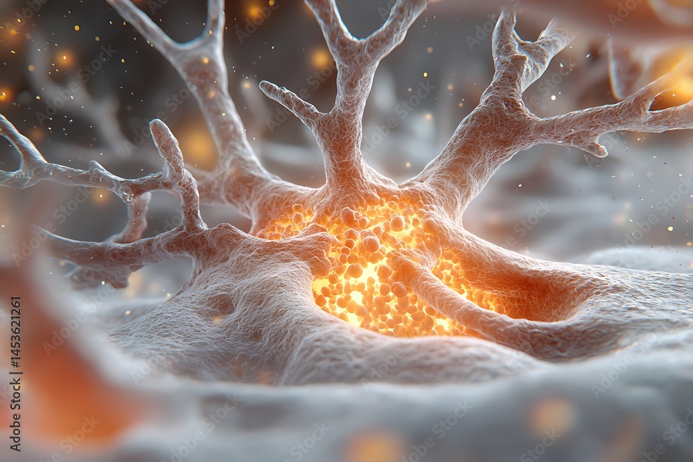 Aufkleber exploring neuron activity through scientific analysis and microscopic visualization