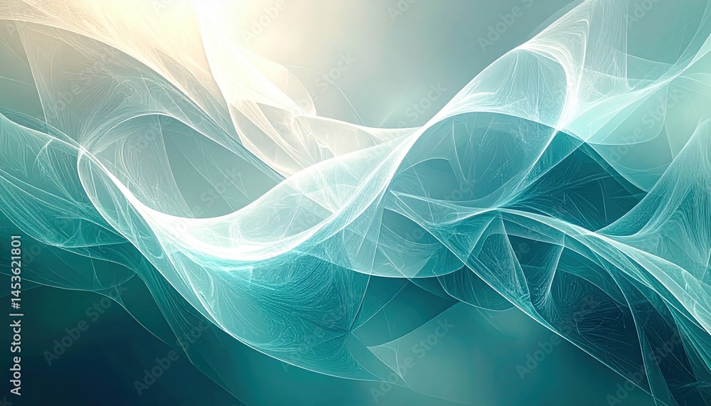Aufkleber dynamic flowing waves of abstract art digital canvas fluid motion serenity artistic perspective mode
