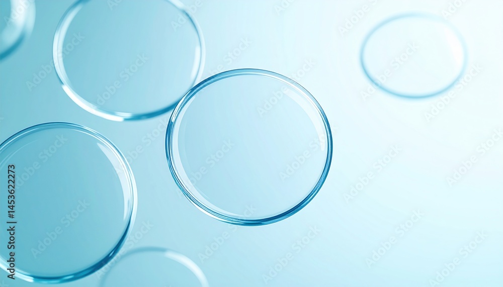 Poster floating transparent bubbles abstract background digital art calm environment close-up viewpoint sci