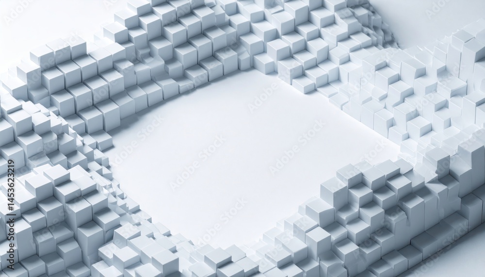 Poster Dynamic abstract structure creation digital environment 3d visual art minimalistic style top-down perspective innovation