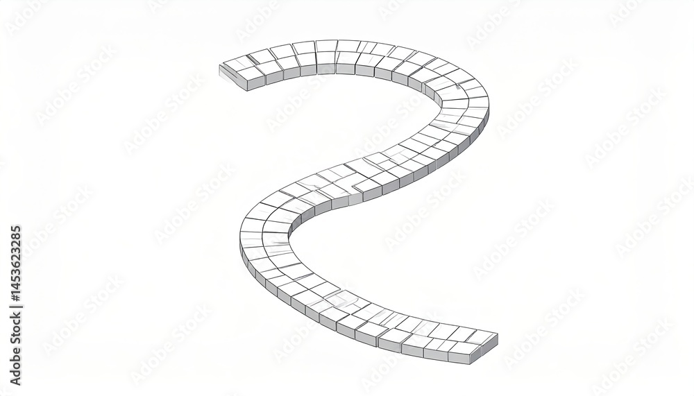 Poster designing a curved pathway modern architecture 3d render abstract environment top view innovative co