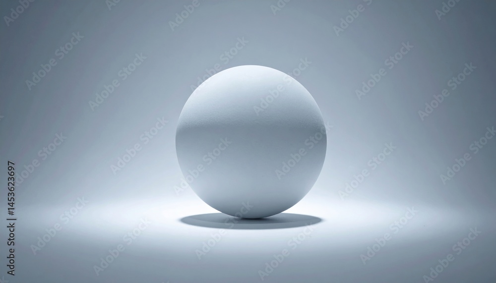 Poster dynamic white sphere animation minimalist studio 3d render neutral background front view modern art 