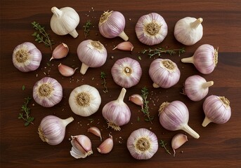 Very fresh photo of garlic. suitable for background or adding design elements