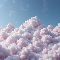 Fototapeta premium Abstract cloud desk, fluffy 3D textures.