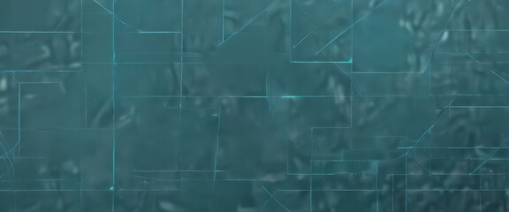 Fototapeta premium Abstract geometric blueprint background, teal hues, sharp lines, clean, graphics