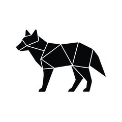 Blue Wolf Polygonal Vector Icon