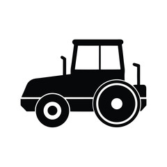 Road Roller Construction Icon Flat Style