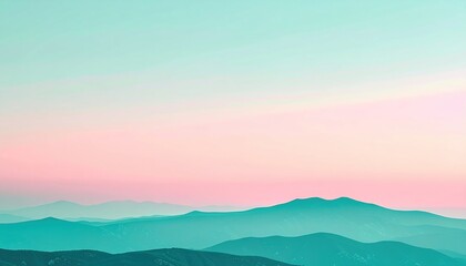 Calm sunset over mountain ranges nature landscape photo serene environment aerial view tranquil concept