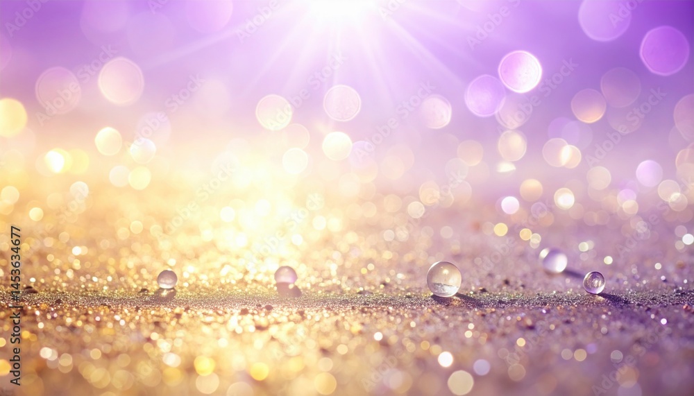 Poster sparkling water droplets on shimmering surface abstract background high-resolution close-up soft col