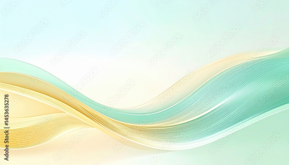 Poster dynamic waves abstract background digital art smooth textures design concept light colors contempora