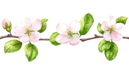 Naklejka premium Watercolor floral botanicals an elegant artistic view of a bright nature environment