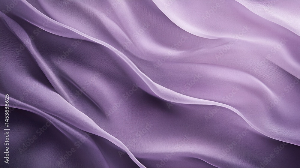 Poster abstract purple fabric waves with soft texture background in elegant style