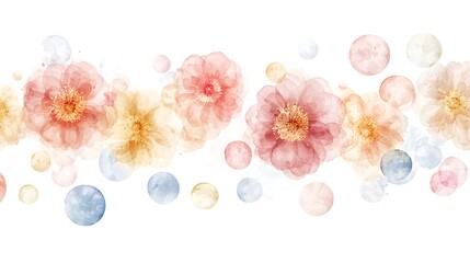 Floral watercolor style art botanical inspiration nature vibrant colors soft atmosphere