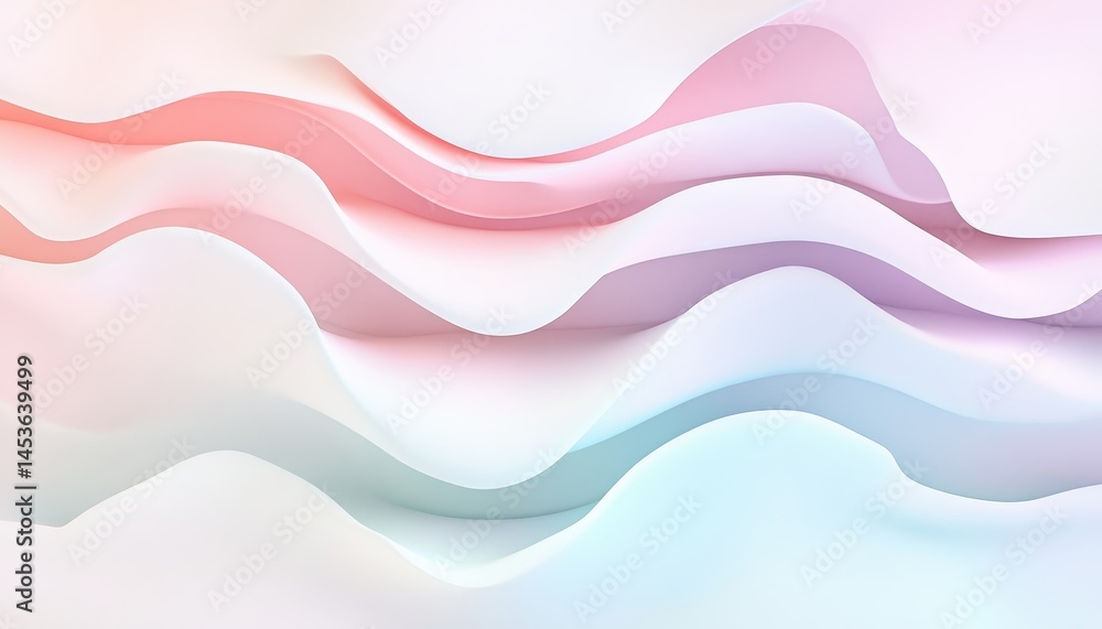 Poster Abstract Wavy Pattern Background in Pastel Hues Featuring a Smooth Gradient and Geometric Shapes Perfect for Modern Design and Decoration with Flowing Curves