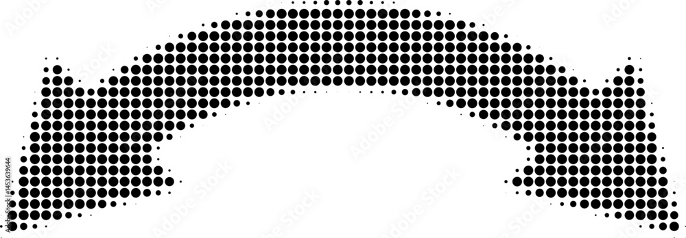 Wall mural abstract retro illustration of round halftone double sided arrow pointing left and right. black circ