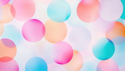 Colorful Bokeh Lights Overlay on White Background with Circular Blurred Shapes in Pink Orange and Blue Colors Creates an Abstract Dreamy and Festive Effect