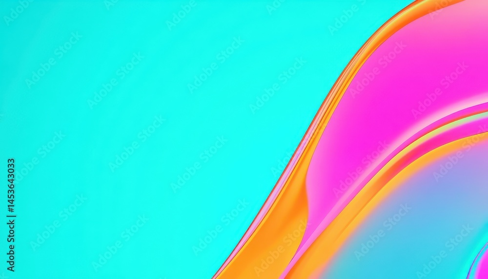 Poster vibrant abstract background with pink aqua and orange waves gradient design and modern art style ide