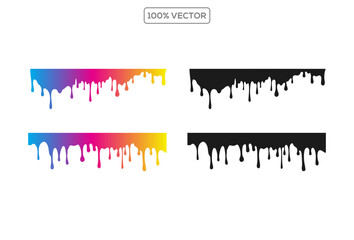 colorful Black melt drips or liquid vector paint drops vector