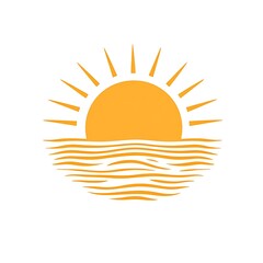 Minimalist Summer Icon with a Sunny Circle and Rays