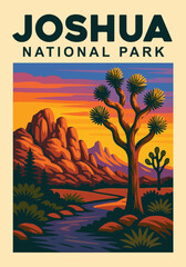 joshua tree national park vector illustration