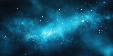 Deep space nebula, vibrant blue hues and cosmic dust.
