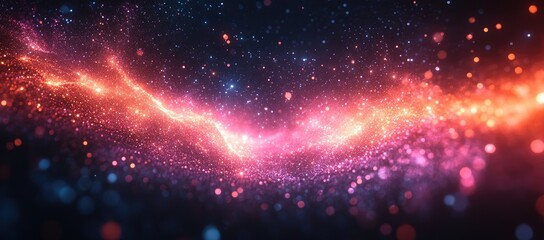 Fototapeta premium Vibrant energy stream through cosmic particles.