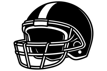 American football helmet silhouette viewed from the side on white background, american football, helmet, football helmet, sport, team, game, safety, player, gear, equipment, competition, athlete
