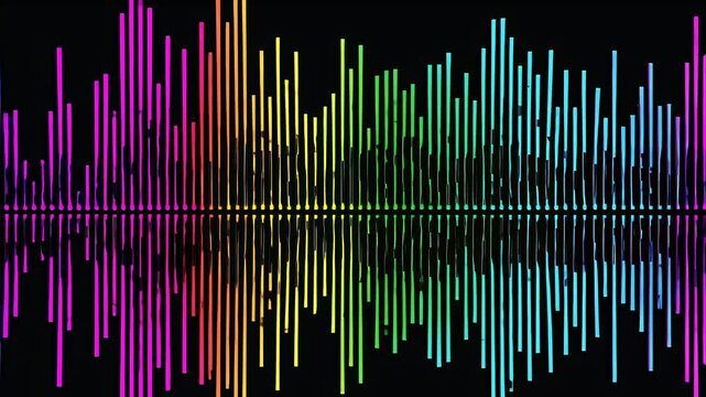 Audio visualizer animation RGB waveforms moving green screen background ideal music spectrum analysis video overlays