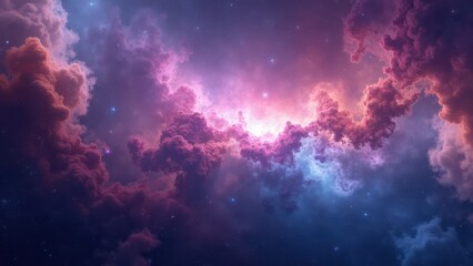 Colorful Nebula Clouds in Outer Space with Vibrant Cosmic Texture