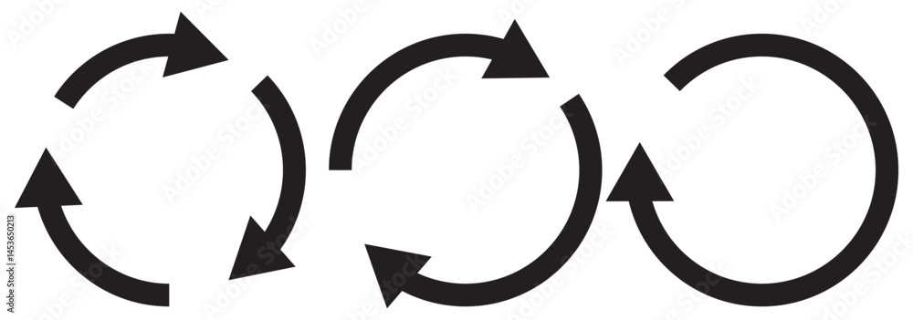 Poster circle arrow icon set. blue circular arrow icon, refresh, reload arrow icon symbol sign. blue reload