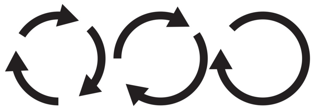 circle arrow icon set. Blue circular arrow icon, refresh, reload arrow icon symbol sign. Blue Reload vector icon set. repeat vector. restart or reset sign. Repeat cycle symbol. Blue rotation arrow.