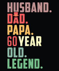 Husband Dad Papa 60 Year Old Legend - Retro Birthday Gift