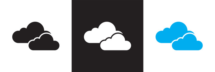 Cloud icon. Vector for websites, mobile interfaces, presentations, banner, visual branding etc. Vector illustration. isolated on white and black background. EPS 10
