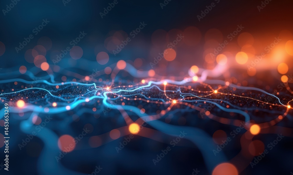 Poster vibrant energy flow with dynamic patterns of light and color