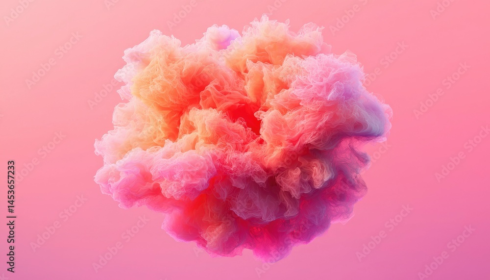Poster ethereal cloud of pastel colors floats softly on a gradient backdrop. artistic and calming