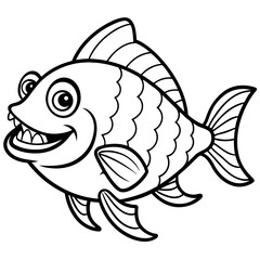 vector illustration of cartoon fish