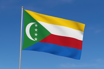 Comoros national flag with crescent and stars