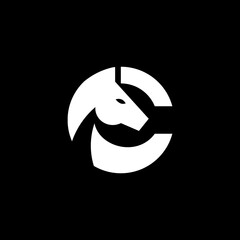 letter C horse logo 