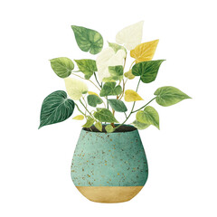 Green Indoor Plant with Vibrant Leaves in Decorative Ceramic Pot for Modern and Eco-Friendly Home Decor and Wellness Inspiration