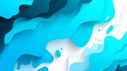 Mental Health Company Hero Section Background with Subtle Smile and Blue Cyan White Abstract Gradient Shapes