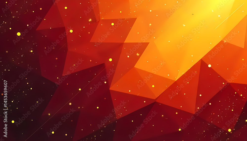Poster a visually striking abstract geometric design with a warm and vibrant color palette.